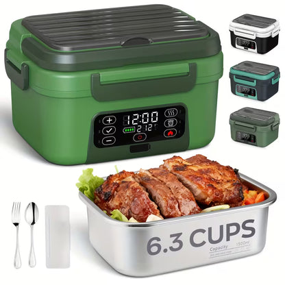 Smart Self-Heating Electric Lunch Box – 1.5L Portable Food Warmer