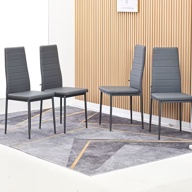 Set of 4 Faux Leather Dining Chairs