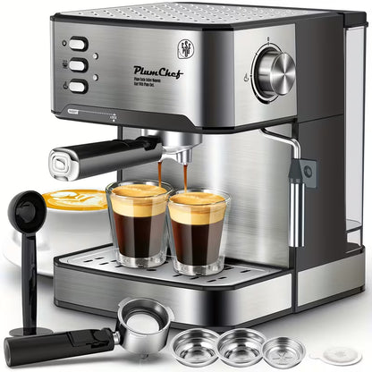 20-Bar Professional Espresso Machine with Milk Frother – ESE Pod Compatible, Dual Shot Coffee Maker with 54 oz Removable Water Tank