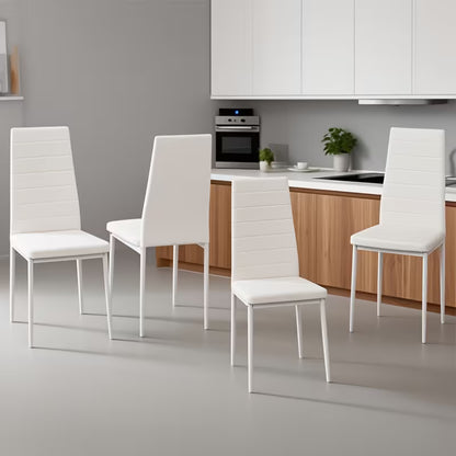 Set of 4 Faux Leather Dining Chairs
