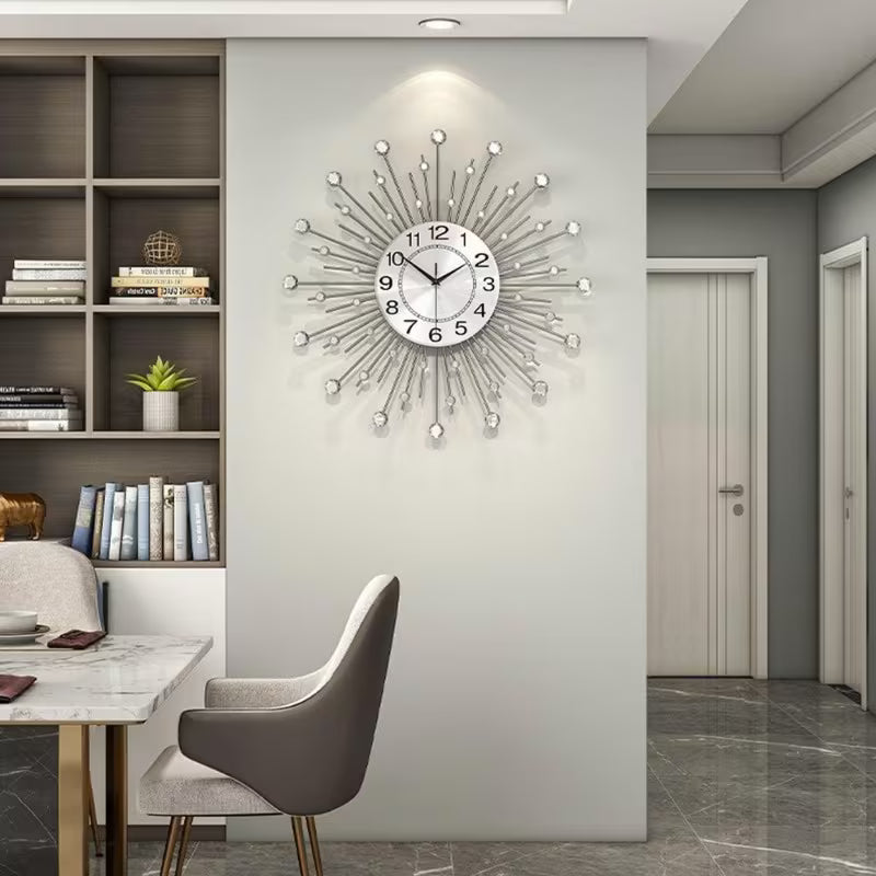 24-Inch Modern Metal Wall Clock – Silent Non-Ticking Decorative Clock