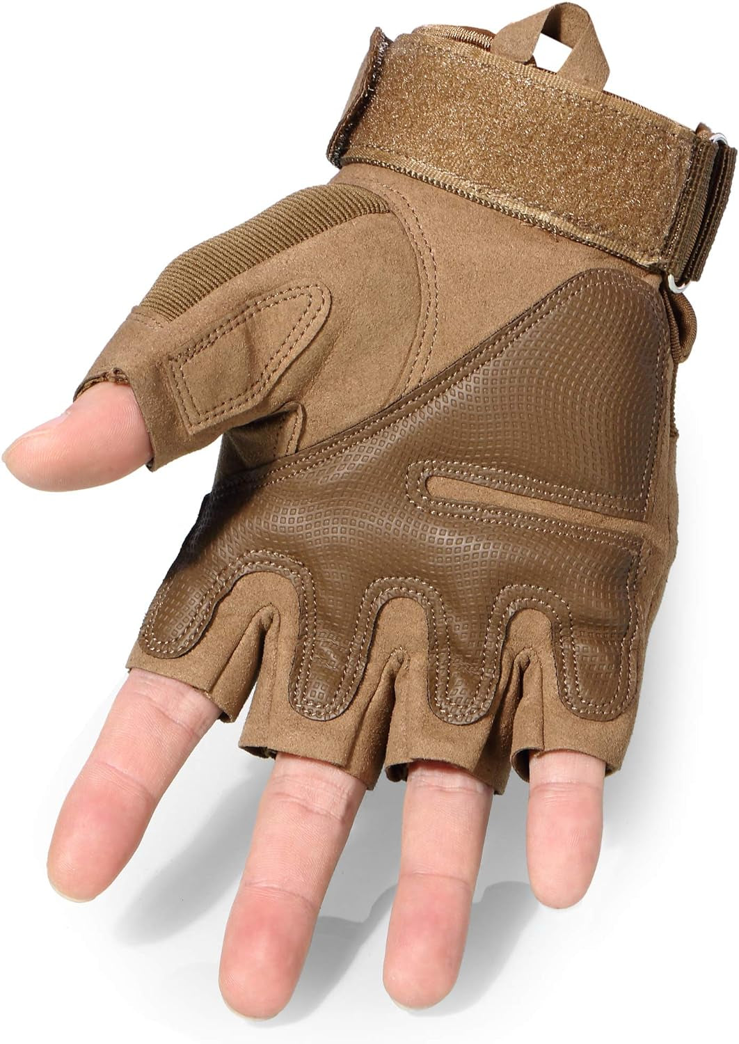 Tactical Fingerless Gloves Men Women, Breathable Anti-Slip