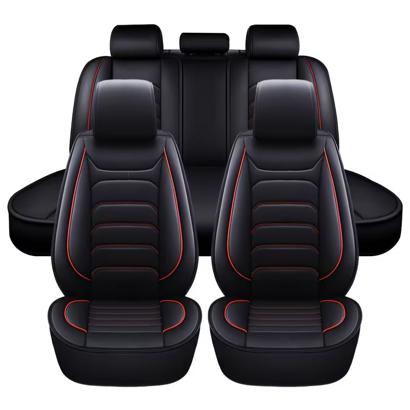 5-Seat Full Set Faux Leather Car Seat Covers, Waterproof All-Weather Seat Protectors with Soft Foam Padding for Cars, Trucks, Sedans & SUVs