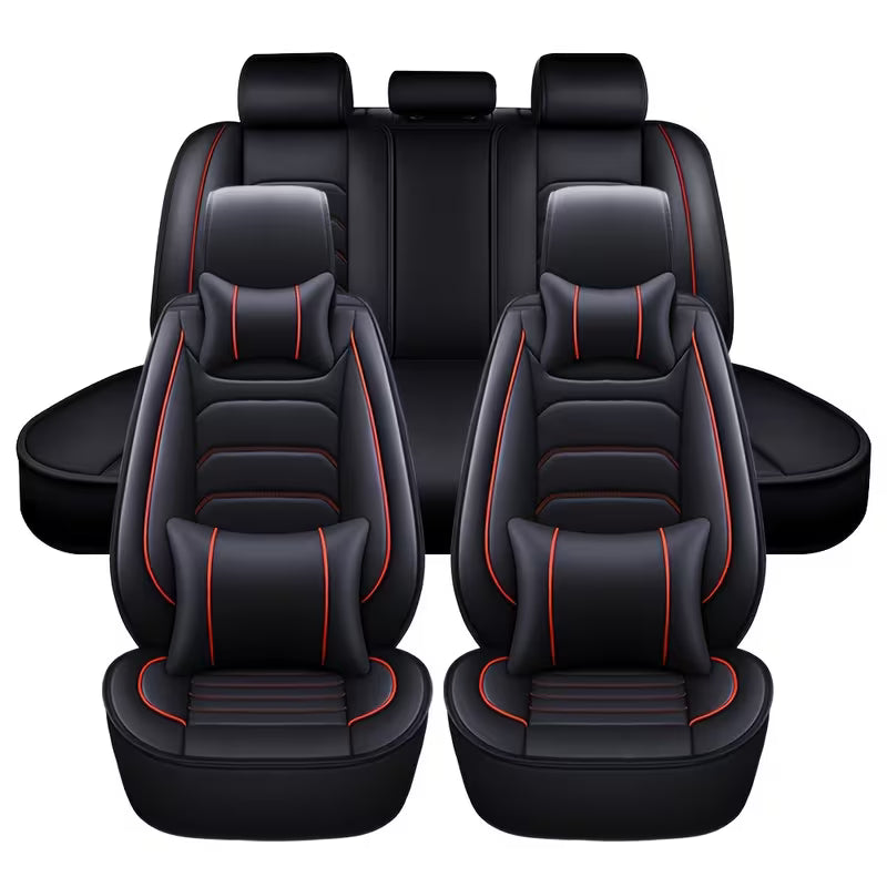 5-Seat Full Set Faux Leather Car Seat Covers, Waterproof All-Weather Seat Protectors with Soft Foam Padding for Cars, Trucks, Sedans & SUVs