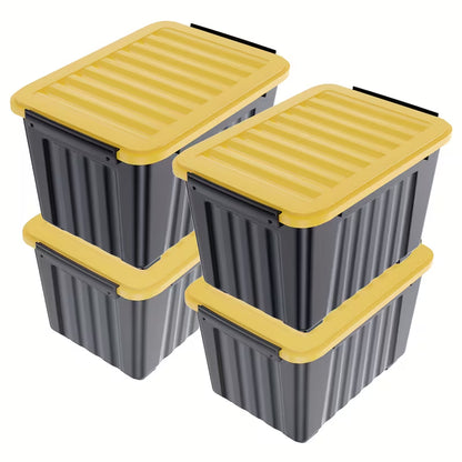 4–6 Pack Stackable Storage Boxes with Lids and Wheels – Large-Capacity Household Organizers