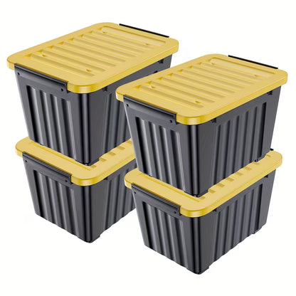 4–6 Pack Stackable Storage Boxes with Lids and Wheels – Large-Capacity Household Organizers