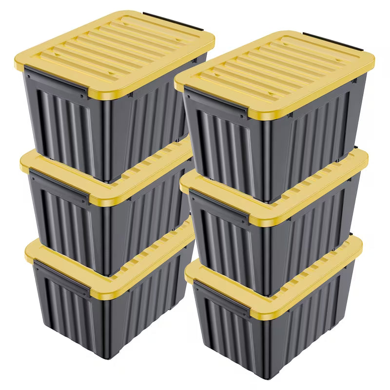 4–6 Pack Stackable Storage Boxes with Lids and Wheels – Large-Capacity Household Organizers