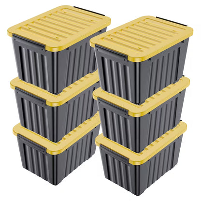 4–6 Pack Stackable Storage Boxes with Lids and Wheels – Large-Capacity Household Organizers