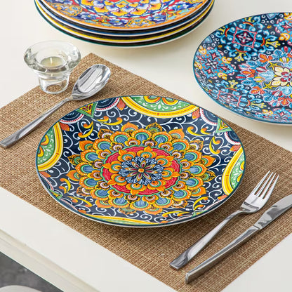 6-Piece Bohemian Porcelain Dinner Plate Set