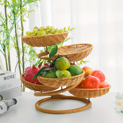 Multi-Layer Woven Fruit & Snack Storage Basket