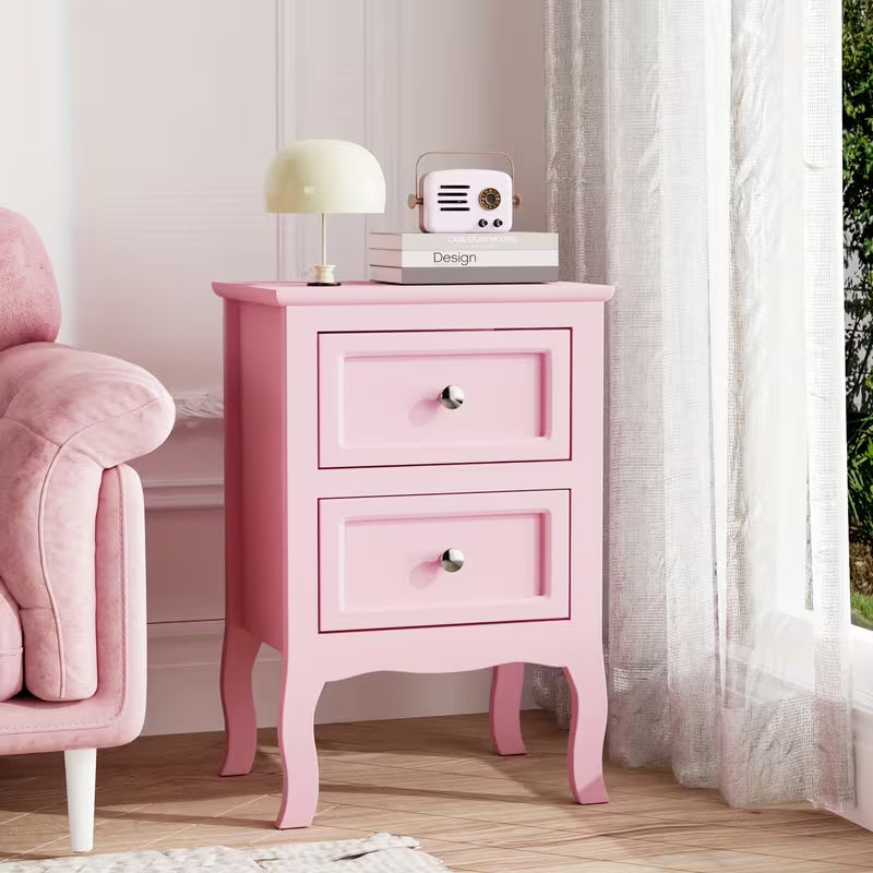 Small Bedside Nightstand with Drawers, Compact Bedside Table for Bedroom, Space-Saving Storage Cabinet for Small Spaces
