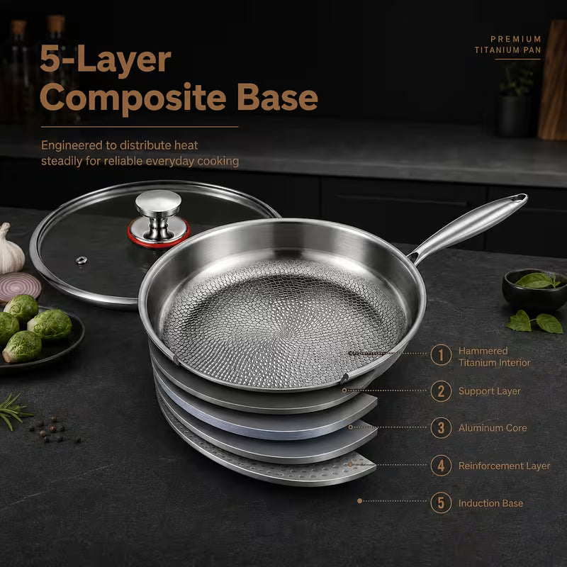 12-Inch Premium Titanium Frying Pan with Lid