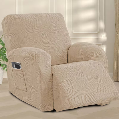 Stretchable Recliner Slipcover with Side Pocket – Soft & Washable 1-Seat Sofa Protector