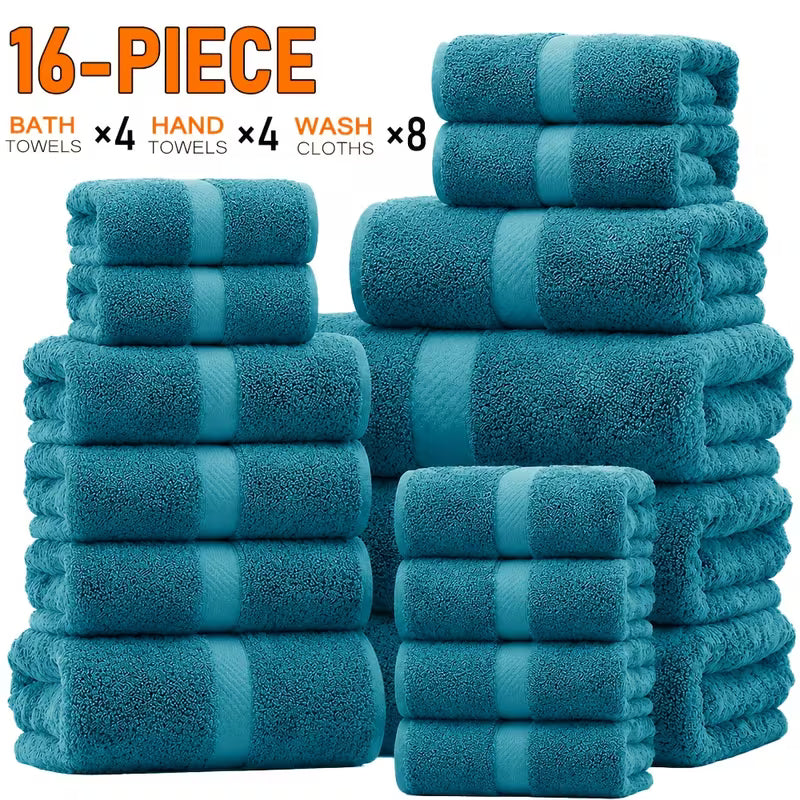 22-Piece Cotton Blend Bathroom Towel Set – Soft, Absorbent Bath, Hand Towels & Washcloths