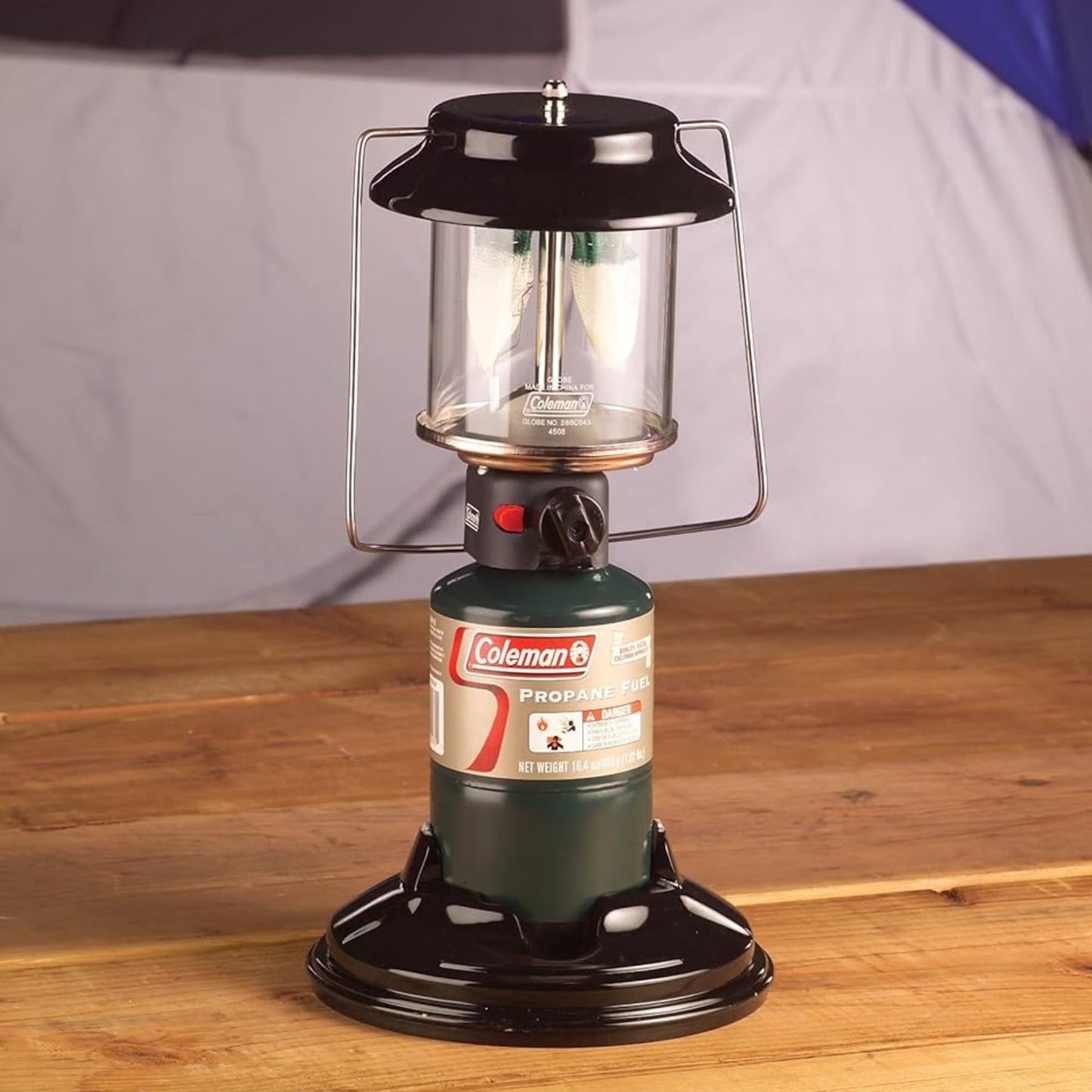 Quickpack 2-Mantle 1000 Lumen Propane Lantern with Carry Case, Black