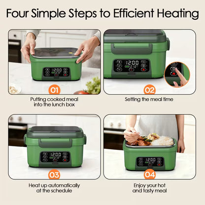 Smart Self-Heating Electric Lunch Box – 1.5L Portable Food Warmer