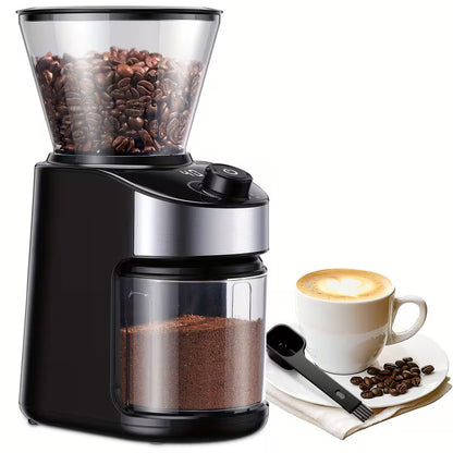 Electric Burr Coffee Grinder with Digital Timer Display, 25 Adjustable Grind Settings & Automatic Bean Grinder