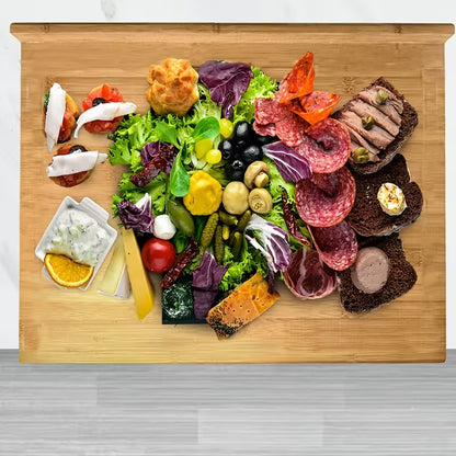 Bamboo Over-the-Sink Cutting Board – Reversible Pastry & Food Prep Board, 21.65 × 15.75 Inches