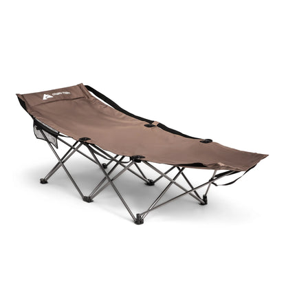 Adult Collapsible Camping Cot, Beige, 73.2 in X 23.2 In