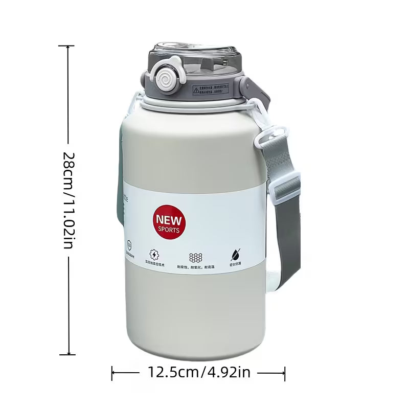 2000ml Stainless Steel Vacuum Insulated Tumbler with Handle & Straw – Large Capacity Travel Cup for Hot & Cold Drinks