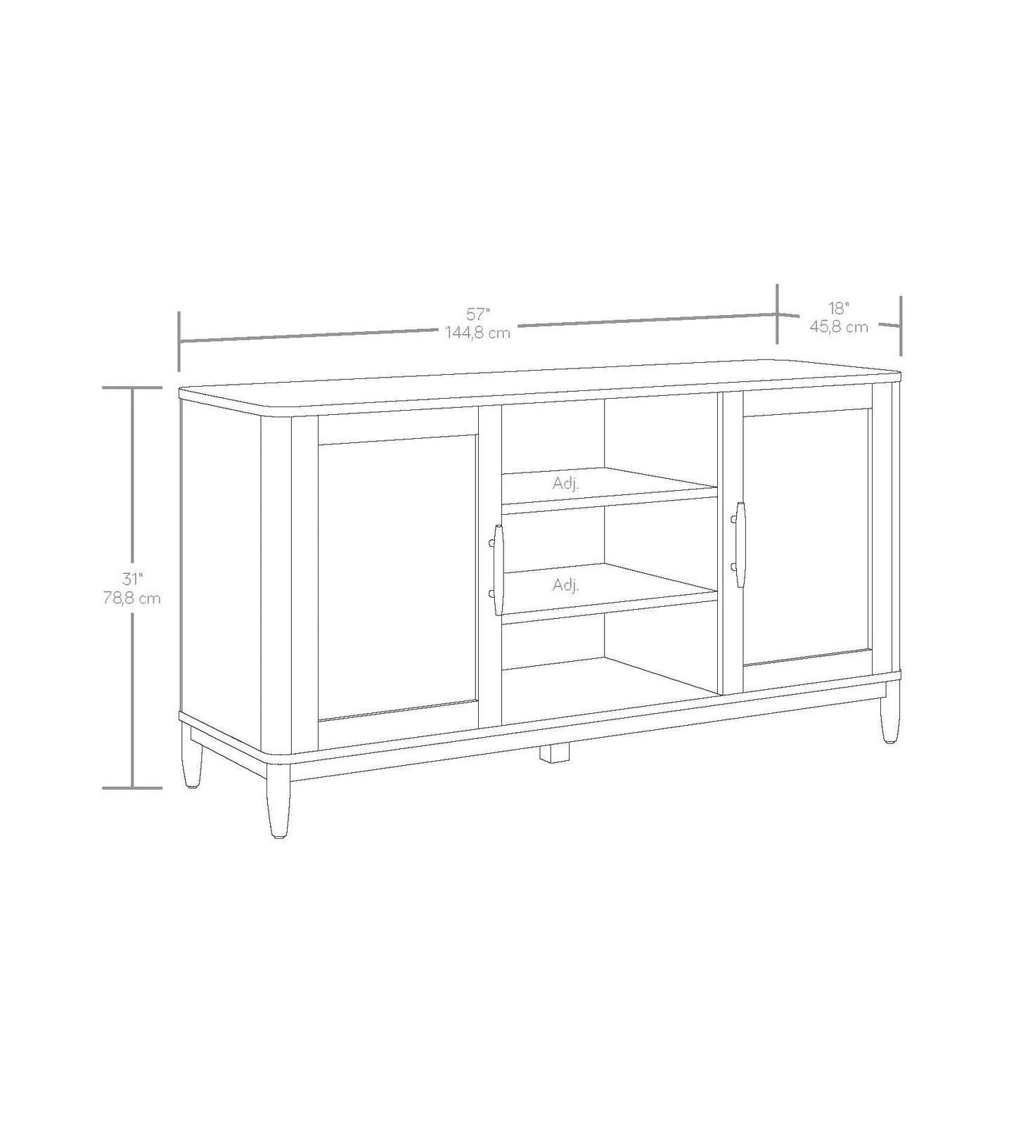 Springwood Cane TV Stand for Tvs up to 65 In, Charcoal