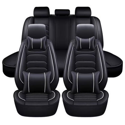 5-Seat Full Set Faux Leather Car Seat Covers, Waterproof All-Weather Seat Protectors with Soft Foam Padding for Cars, Trucks, Sedans & SUVs