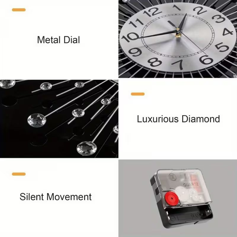 24-Inch Modern Metal Wall Clock – Silent Non-Ticking Decorative Clock