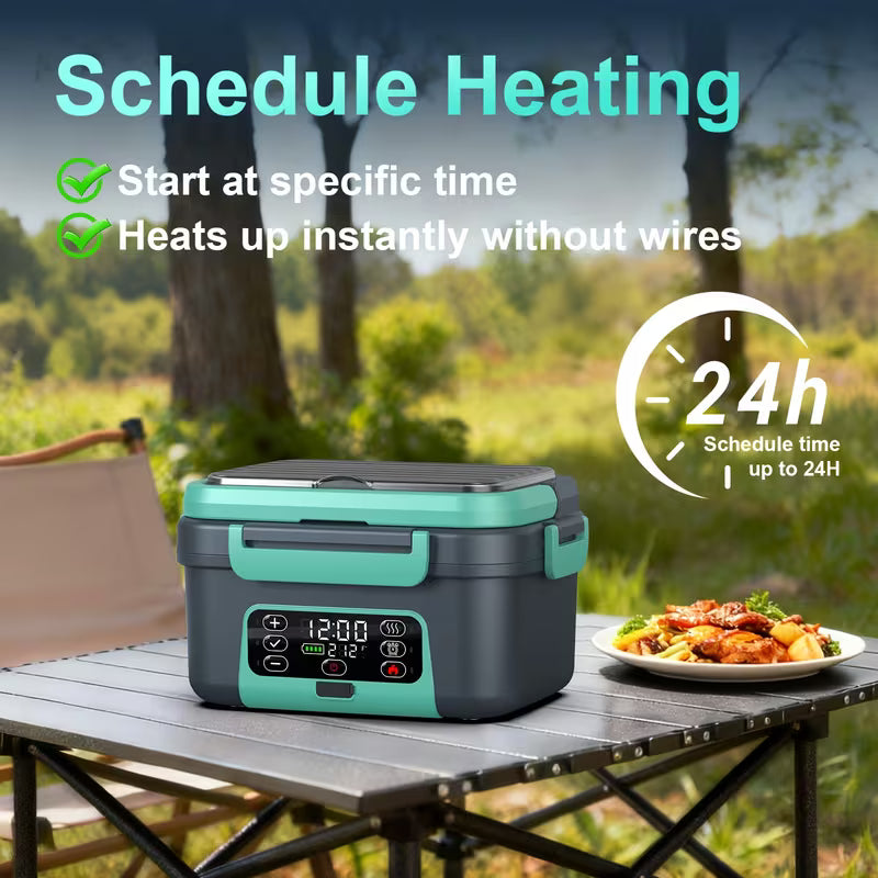 Smart Self-Heating Electric Lunch Box – 1.5L Portable Food Warmer
