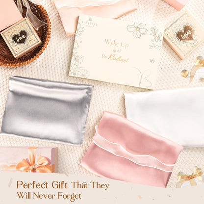 2 Pack Satin Pillowcase, for Hair and Skin with Zipper