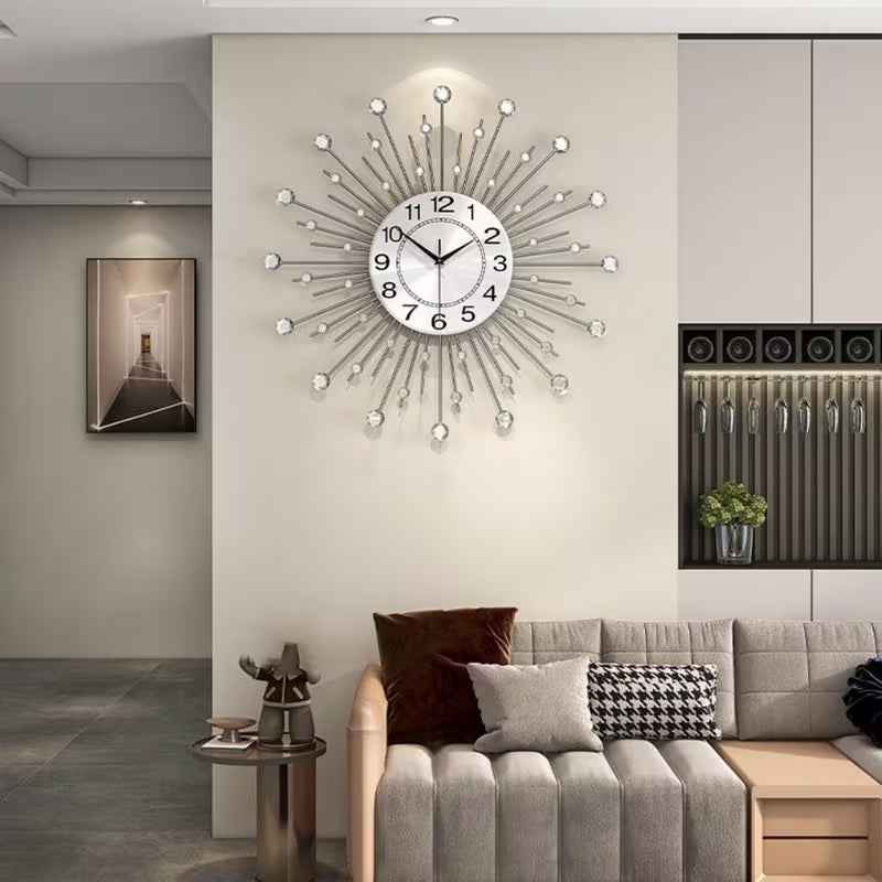 24-Inch Modern Metal Wall Clock – Silent Non-Ticking Decorative Clock