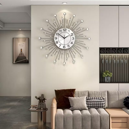24-Inch Modern Metal Wall Clock – Silent Non-Ticking Decorative Clock
