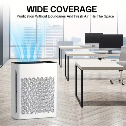 Large-Room HEPA Air Purifier with PM2.5 Display, Air Quality Sensor, Auto Mode & Timer for Home, Bedroom and Office