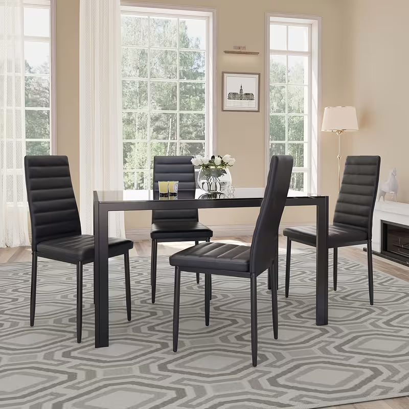 Set of 4 Faux Leather Dining Chairs