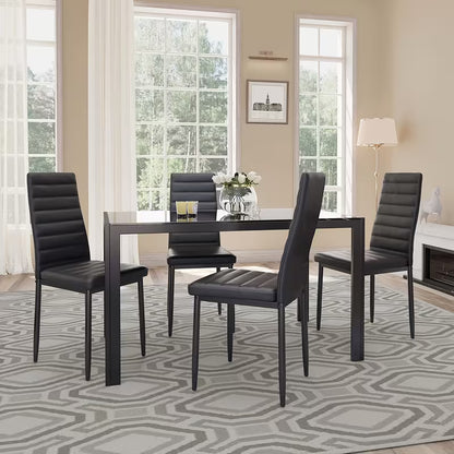 Set of 4 Faux Leather Dining Chairs