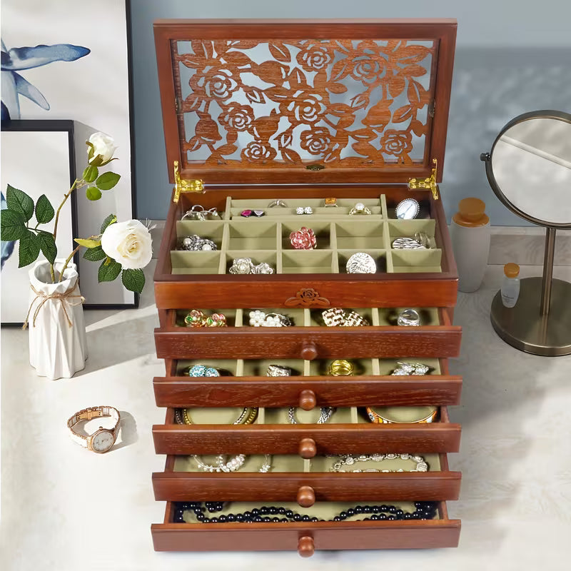 Wooden Jewelry Box for Women – Elegant Jewelry Organizer & Storage Case