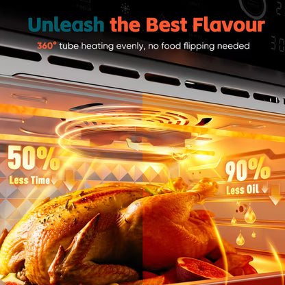 32-Quart Extra-Large Air Fryer Oven – 20-in-1 Convection Toaster Oven, 1800W, Black