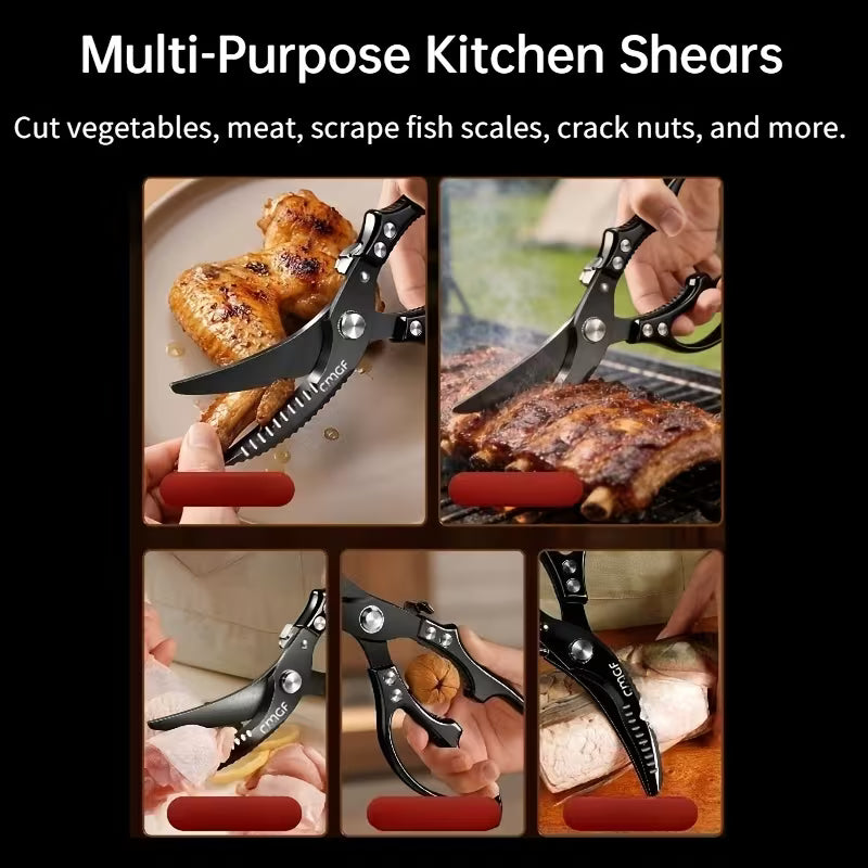 Professional Stainless Steel Kitchen Shears – Heavy-Duty Chef Scissors with Non-Slip Handle