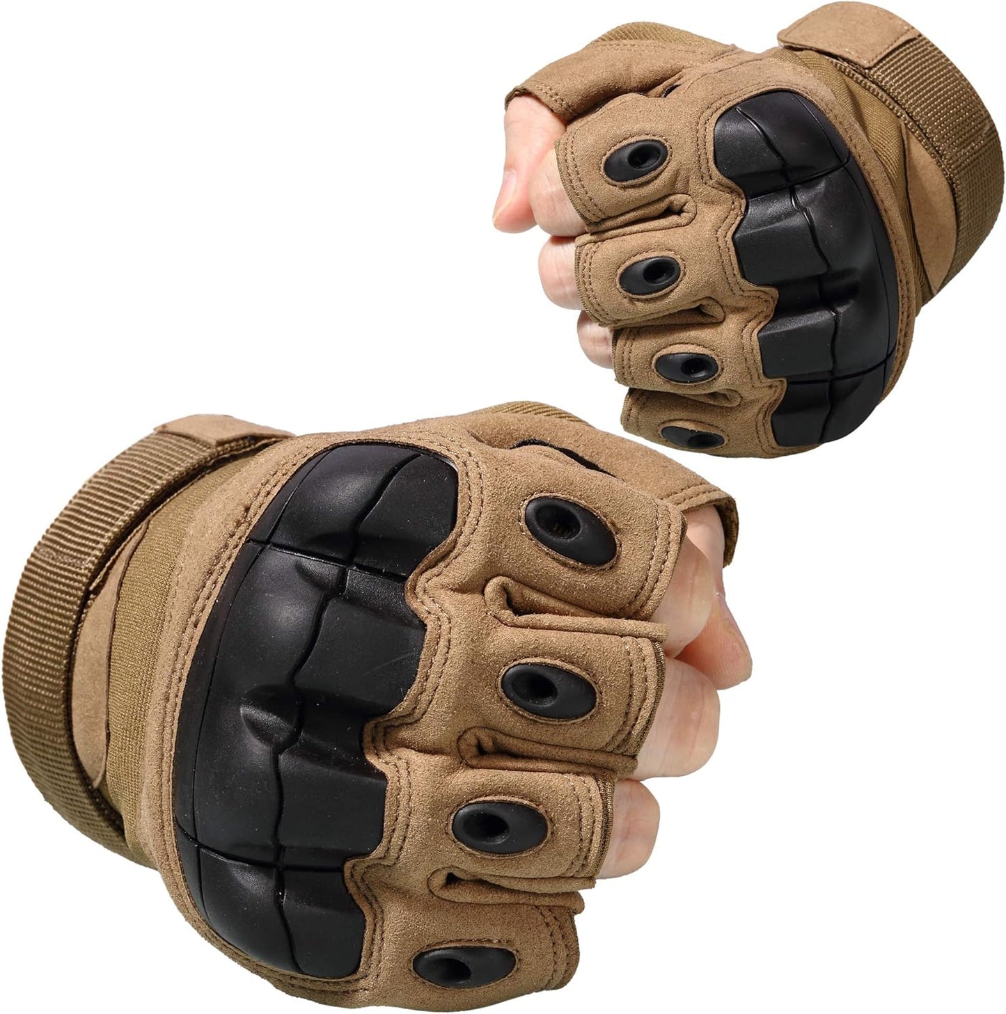 Tactical Fingerless Gloves Men Women, Breathable Anti-Slip