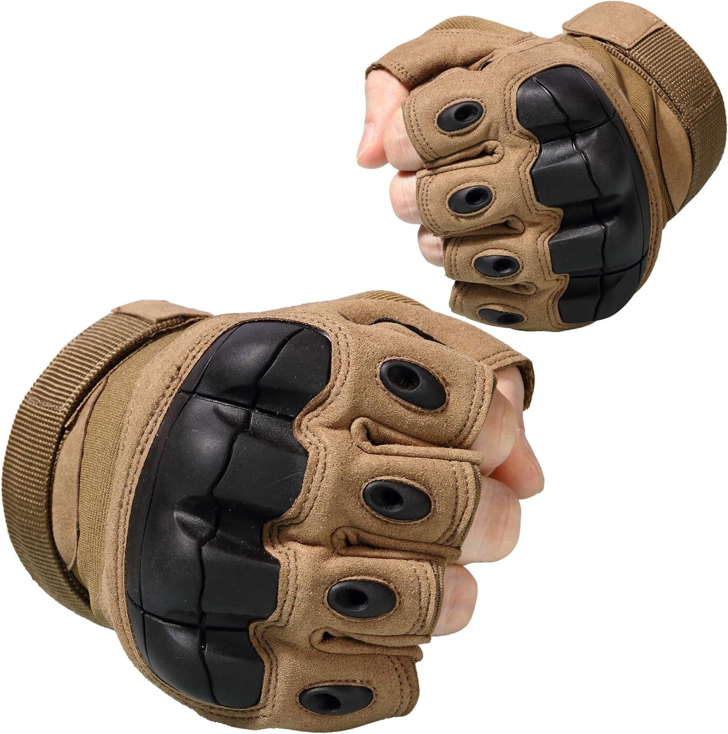 Tactical Fingerless Gloves Men Women, Breathable Anti-Slip