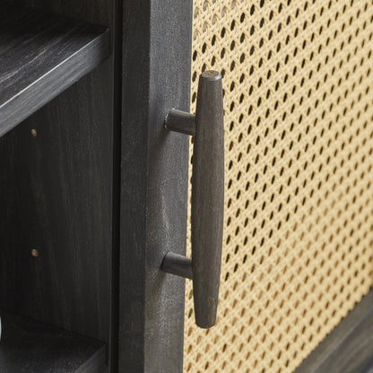 Springwood Cane TV Stand for Tvs up to 65 In, Charcoal