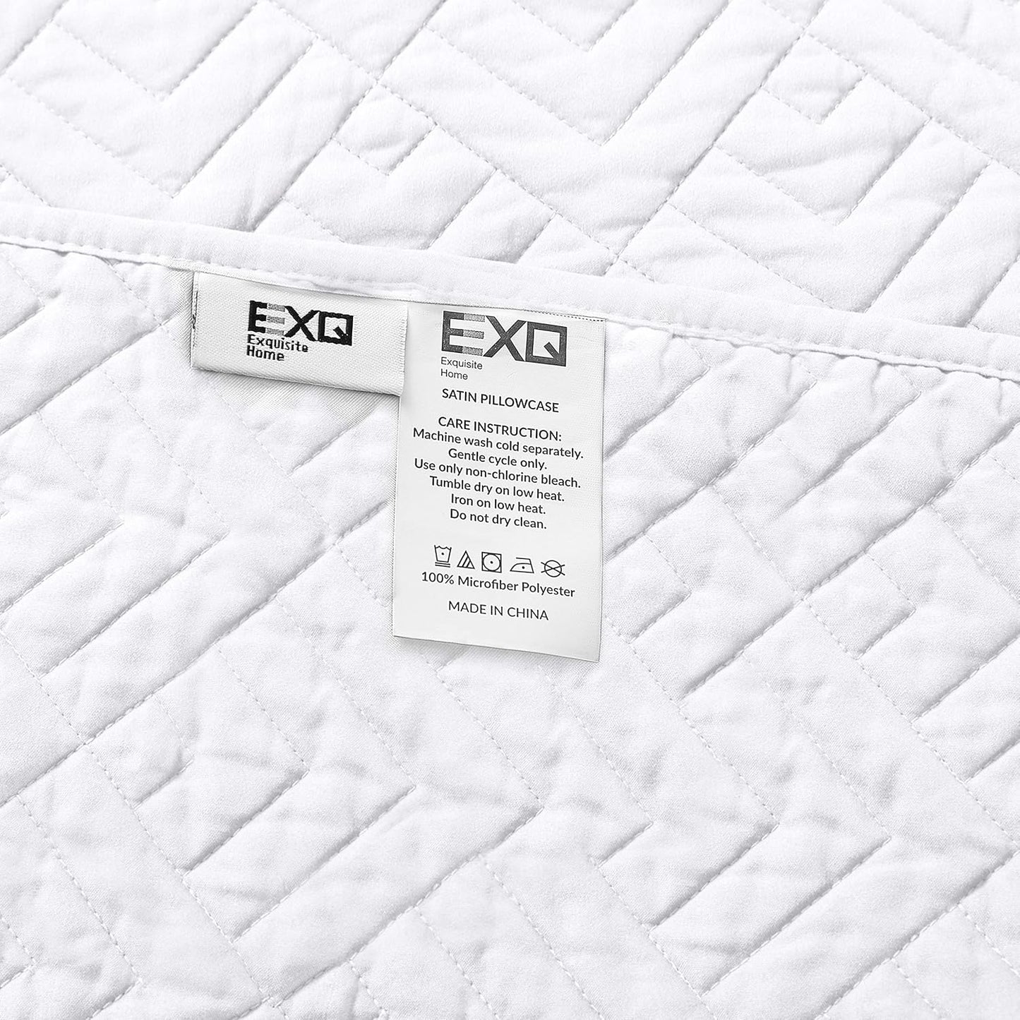 Quilt Set Queen Size Summer Squares Pattern White Bedspread