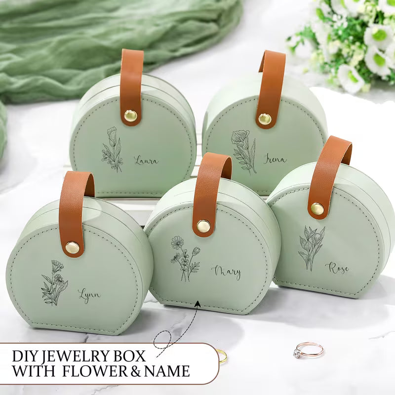 24-Pack Mini Travel Jewelry Cases, Small Leather Jewelry Storage Boxes for Earrings, Rings and Accessories, Compact Organizer Gift Boxes for Bridesmaids, Weddings and Travel