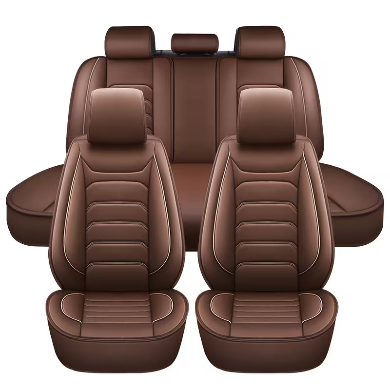 5-Seat Full Set Faux Leather Car Seat Covers, Waterproof All-Weather Seat Protectors with Soft Foam Padding for Cars, Trucks, Sedans & SUVs