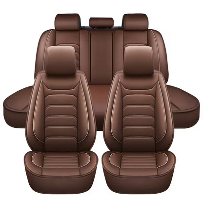 5-Seat Full Set Faux Leather Car Seat Covers, Waterproof All-Weather Seat Protectors with Soft Foam Padding for Cars, Trucks, Sedans & SUVs