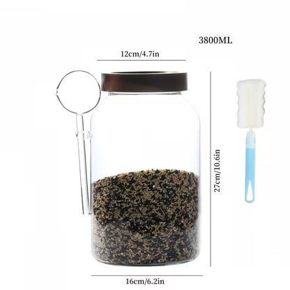 3-Piece 3800ML High Borosilicate Glass Storage Jar Set