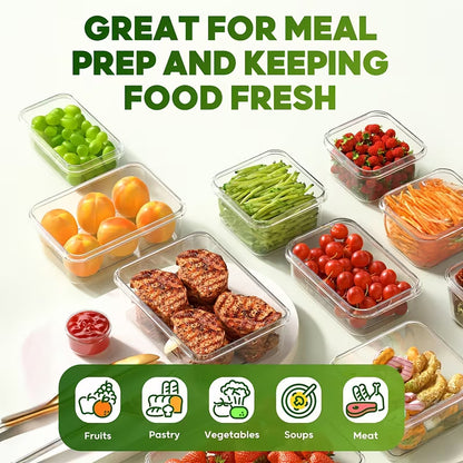 60-Piece Food Storage Container Set with Lids – BPA-Free Reusable Kitchen & Pantry Organization Containers with Labels & Marker