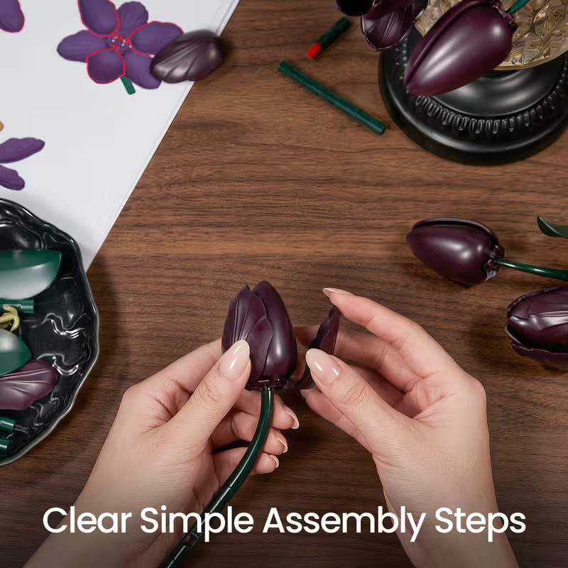 DIY Tulip Building Block Flower Set
