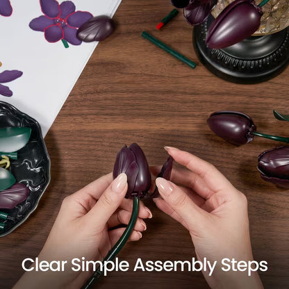 DIY Tulip Building Block Flower Set