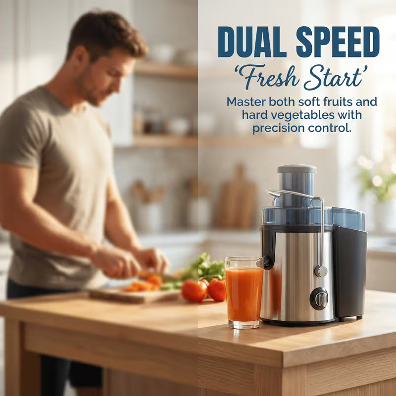 2-Speed Centrifugal Juicer with 3-Inch Wide Feed Chute, 0.52 Qt Juice Cup & 54 Oz Pulp Container