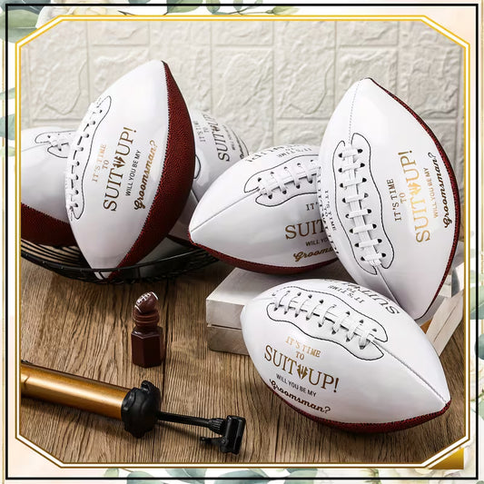 10-Piece Groomsmen Proposal Football Gift Set, “Will You Be My Groomsman?” Football Keepsakes, Wedding Party Gifts for Best Man and Groomsmen, Sports-Themed Proposal Favors for Wedding Celebrations